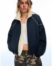Bershka - Contrast High Neck Jacket - Lyst