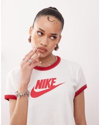 Nike - – knapp geschnittenes ringer-t-shirt mit vintage-design - Lyst