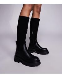 SIMMI - Simmi London Chorley Wide Fit Knee Boots With Chunky Sole - Lyst