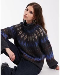 Object - Pull en maille à col roulé fair isle multicolore - Lyst