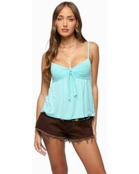 Edikted - Michey Tie Front Babydoll Tank Top - Lyst