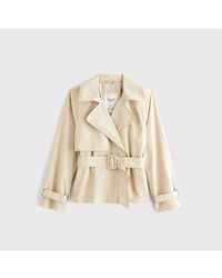 Abercrombie & Fitch - Short Belted Trench Coat - Lyst