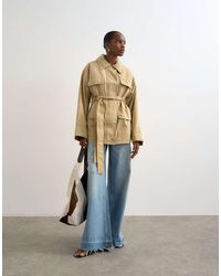 TOPSHOP - 4 Pocket Cotton Shacket With Quilted Lining - Lyst