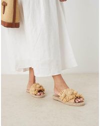 ASOS - Jovie Raffia Pom Pom Espadrille Mules - Lyst