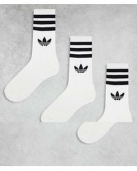 adidas Originals - Adicolor Trefoil 3 Pack Crew Socks - Lyst