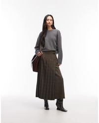 ASOS - Buckle Detail Pleated Kilt Midi Skirt - Lyst