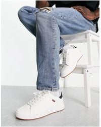 Levi's - Piper - sneakers bianche con etichetta rossa - Lyst