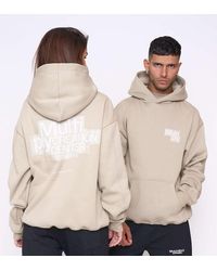 Multiply Apparel - Sudadera Color Roca Extragrande Con Capucha Billboard De -Neutro - Lyst