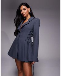 ASOS - Cinched Blazer Playsuit With Tie Side Detail - Lyst