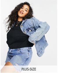 Blue Frill Detail Denim Jacket 