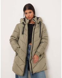 Jdy - Chevron Hooded Padded Coat - Lyst