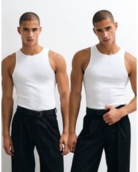 ASOS - Essentials 2 Pack Muscle Fit Vest - Lyst