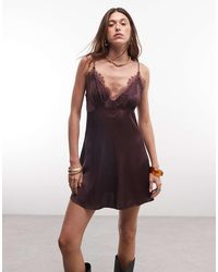 Mango - Strappy Mini Dress With Lace Detail - Lyst