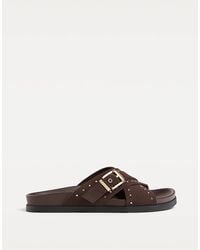 Stradivarius - – flache leder-pantoletten - Lyst