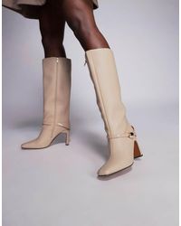 River Island - Knee High Boots With Metal Hardware - Lyst
