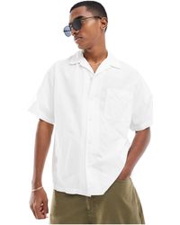 SELECTED - Boxy Oversized Revere Collar Seersucker Shirt - Lyst