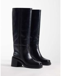ASOS - Cadence Block Heel Pull On Knee Boots - Lyst