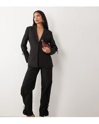 Kaiia - Exclusive Tailored Tie Detail Trousers Co-ord - Lyst