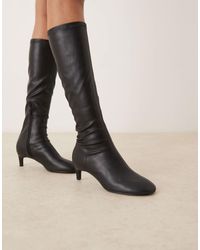 ASOS - Coral Round Toe Sock Knee Boots - Lyst