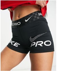 Nike - Nike - Pro Training - Dri-fit - 3 Inch Korte Short Met Grafische Print - Lyst