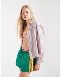 Polo Ralph Lauren - Icon Logo Stripe Boxy Linen Shirt - Lyst