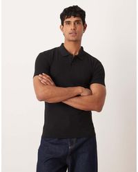 ASOS - Polo Ajustado Básico De Canalé Essentials De - Lyst