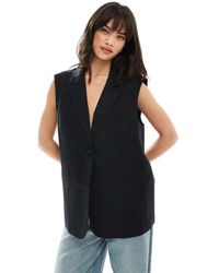 ASOS - Sleeveless Tailored Blazer With Linen - Lyst