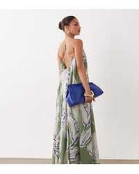 ASOS - Asos Design Petite Trapeze Scoop Neck Full Hem Maxi Dress With Bead Detail - Lyst