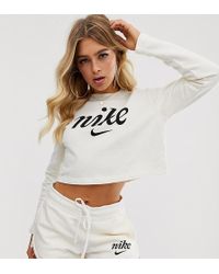 Nike Cream Cropped Sweatshirt - White