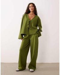 ASOS - Co-ord Interlock Wide Leg Trouser - Lyst