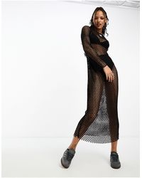 Weekday - Net Long Sleeve Maxi Dress - Lyst