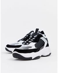 calvin klein white maya mesh and suede fashion trainers