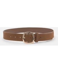 Pull&Bear - Faux Suede Belt With Rounded Buckle - Lyst