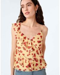 OMNES - Tops Francie Chiffon Cami Top With Asymmetric Ruffles - Lyst