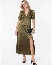 Lovedrobe - Lace Trim Polka Dot V Neck Midaxi Dress - Lyst