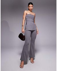 ASOS - Smalle Flare Broek Van Jersey Keperstof - Lyst