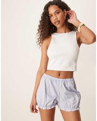 ASOS - Textured Shirred Tank Crop Top - Lyst