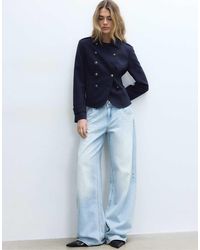Stradivarius - Low-Rise Double-Button Jeans - Lyst