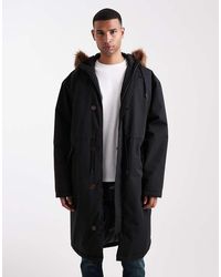 ASOS - Oversized Gewatteerd Jack Met Capuchon Met Imitatiebont - Lyst
