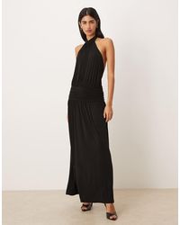 Gina Tricot - Halterneck Maxi Dress With Low Back - Lyst