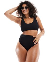ASOS - Asos Design Curve Amy Mix And Match Crinkle Skinny Scoop Crop Bikini Top - Lyst