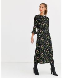 oasis black bow dress