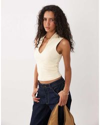 ASOS - Compact Cotton Plunge Top - Lyst