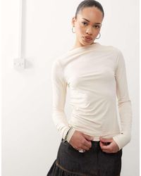 Collusion - Long Sleeve High Neck Draped Top - Lyst