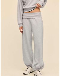 Stradivarius - Soft-Touch Balloon Jogger Trousers With Turn-Up Waist - Lyst