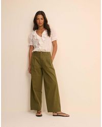 Nobody's Child - Pleated Cotton Wide Leg Trousers - Lyst