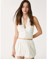 Stradivarius - Embroidered Balloon Shorts - Lyst