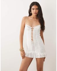 I.AM.GIA - Aveline Lace And Ruffle Trim Cut Out Detailing Strappy Mini Dress - Lyst