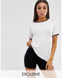 Boohoo Белая Футболка С Контрастной Отделкой -белый