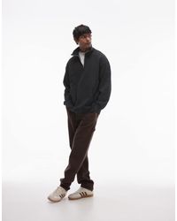 TOPMAN - Washed 1/4 Zip Sweatshirt - Lyst
